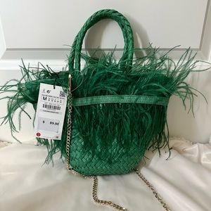 Green Feather Zara Purse